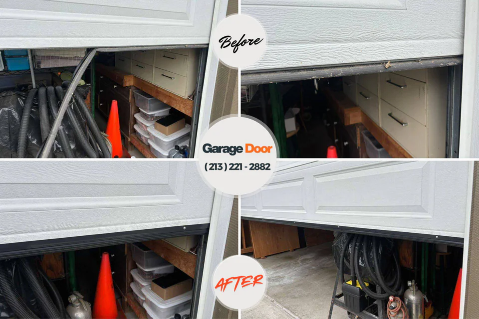 Before and after: Garage Door Service River Bend, NC
